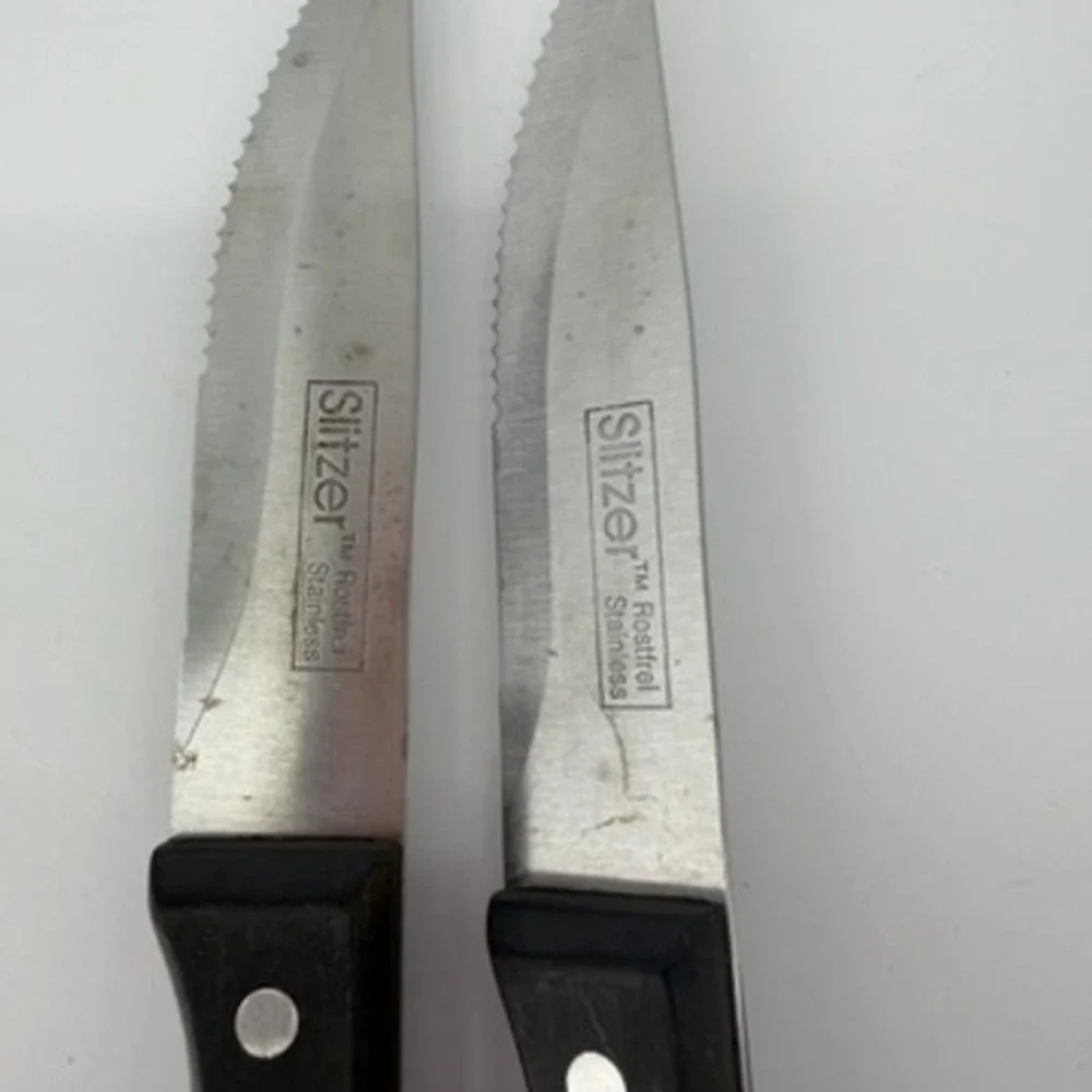 Slitzer Rostfrei Stainless Steel‎ Serrated Steak Knives Triple Rivet Set of 2